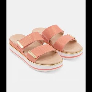 Vionic N4011* Womens Papaya Brandie Linen Slip On Slide Sandals Size 7.5